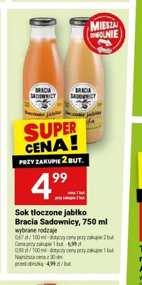 Sok tłoczone jabłko Bracia Sadownicy promocja w Twój Market