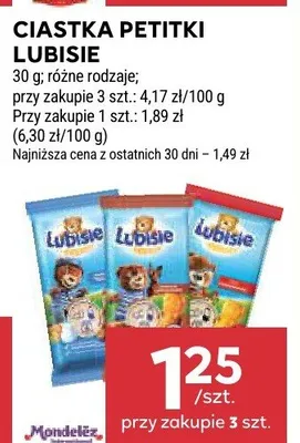 Ciastka Petitki Lubisie promocja w Stokrotka