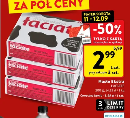Masło Ekstra Łaciate promocja w Intermarche