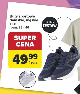 T-shirt damski, męski TEX gładki 100% bawełny promocja w Carrefour