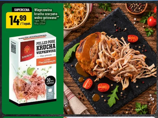 Wieprzowina krucha szarpana wolno gotowana Sokołów promocja w POLOmarket