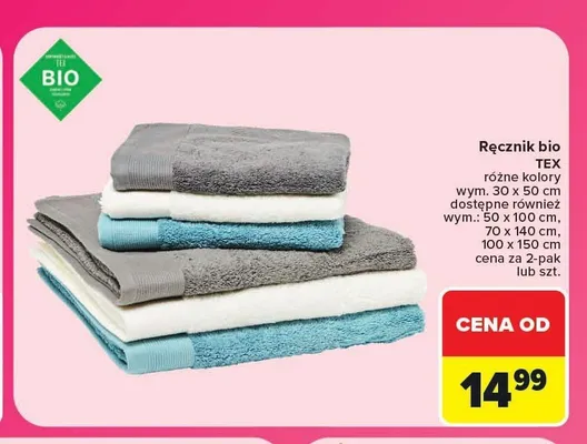 Ręcznik bio TEX promocja w Carrefour