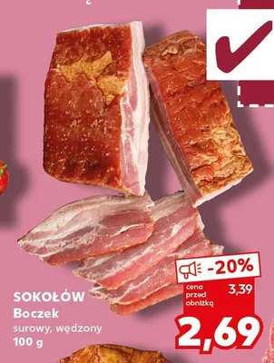 Boczek surowy wędzony Sokołów promocja w Kaufland