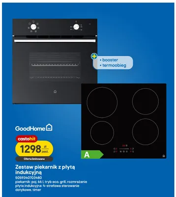 Zestaw piekarnik z płytą indukcyjną GoodHome promocja w Castorama