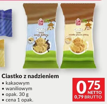 Ciastko z nadzieniem kakaowym waniliowym Fine Life promocja w Makro