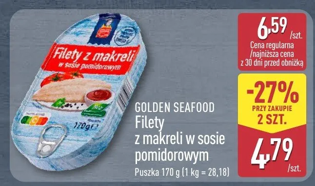 Filety z makreli w sosie pomidorowym promocja w Aldi