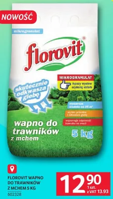 Nawóz FLOROVIT WAPNO do trawników z mchem 5 kg promocja w Selgros