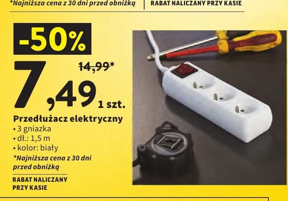 Przedłużacz elektryczny promocja w Intermarche