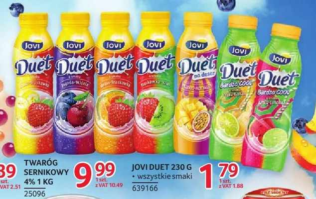 Napój jogurtowy Jovi Duet Bardzo Cool arbuz-limonka promocja w Selgros