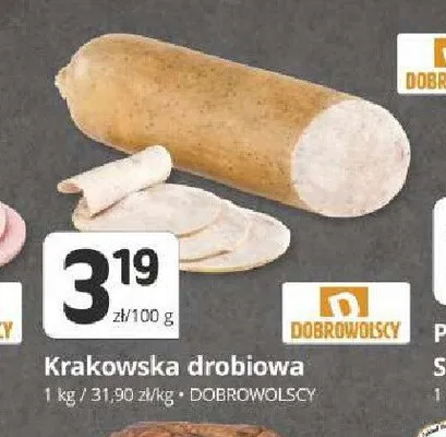 Kiełbasa krakowska drobiowa Dobrowolscy promocja w Marketvita