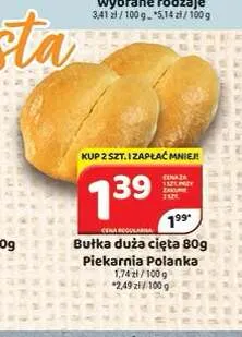 Bułka duża cięta Piekarnia Polanka promocja w Delfin