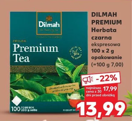 Herbata czarna ekspresowa Premium promocja w Kaufland