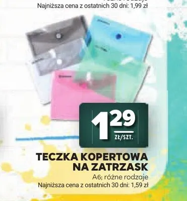 Teczka kopertowa na zatrzask A6 promocja w Stokrotka