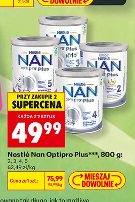 Mleko modyfikowane Nestlé Nan Optipro Plus 2 promocja w Biedronka