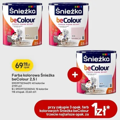 Farba kolorowa Śnieżka beColour BC13 Poranne Latte promocja w Castorama
