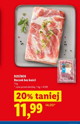 Boczek bez kości Rzeźnik promocja w Lidl