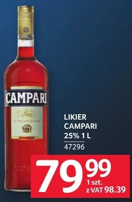 Likier Campari 25% 1 L promocja w Selgros