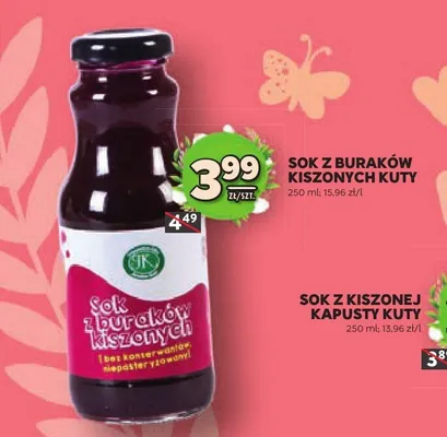 Sok z buraków kiszonych kuty promocja w Stokrotka