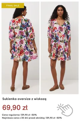 Sukienka oversize z wiskozą promocja w Medicine