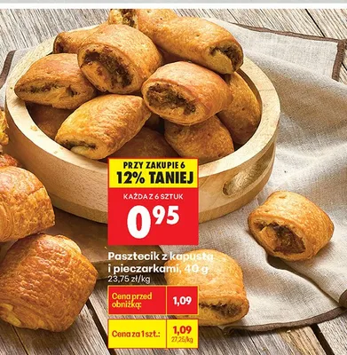 Pasztecik z kapustą i pieczarkami promocja w Biedronka