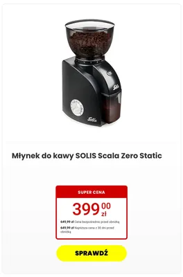 Młynek do kawy Solis Scala Zero Static promocja w Media Expert