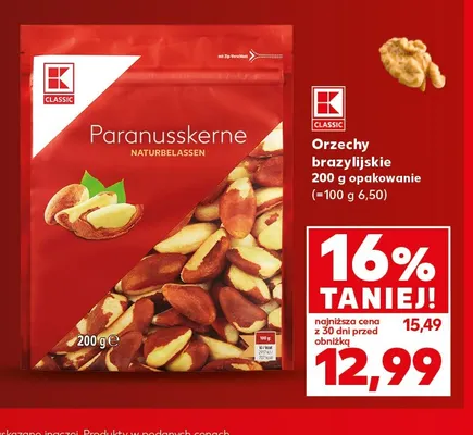 Orzechy brazylijskie K-Classic promocja w Kaufland