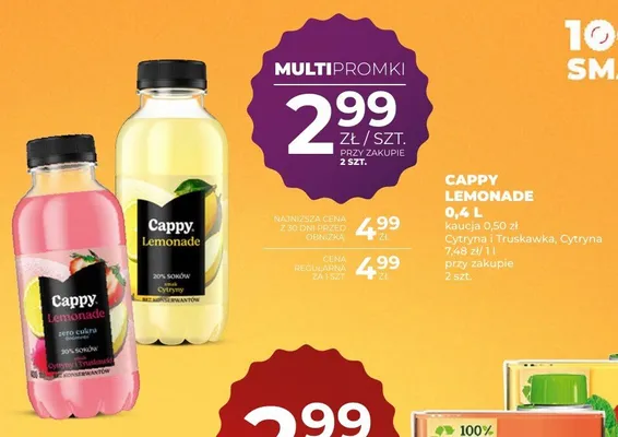 Napój Cappy Lemonade Cytryna promocja w Duży Ben