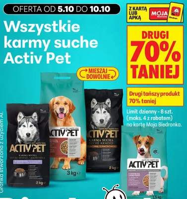 Karma sucha dla małych ras z jagnięciną i warzywami Activ Pet promocja w Biedronka