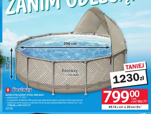 Basen stelażowy Bestway Steel Pro Max promocja w Selgros
