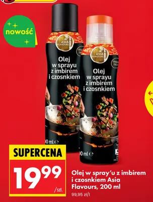 Olej rzepakowy w spray'u z imbirem i czosnkiem Asia Flavours promocja w Biedronka