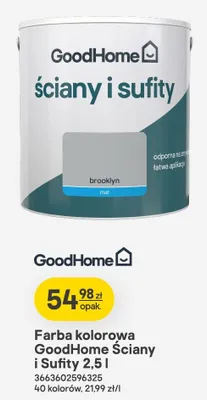 Farba kolorowa Ściany i Sufity 2,5l promocja w Castorama