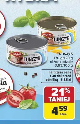 Tuńczyk kawałki w sosie własnym Graal promocja w Carrefour