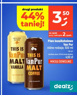 Piwo bezalkoholowe Van Pur Malt Coffee promocja w Dealz