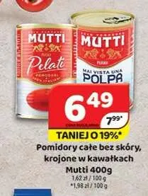 Pomidory całe bez skóry Mutti promocja w Delfin