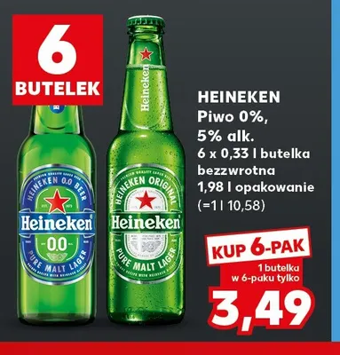 Piwo bezalkoholowe Heineken 6-pak promocja w Kaufland