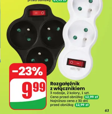 Rozgałęźnik z włącznikiem promocja w Dino