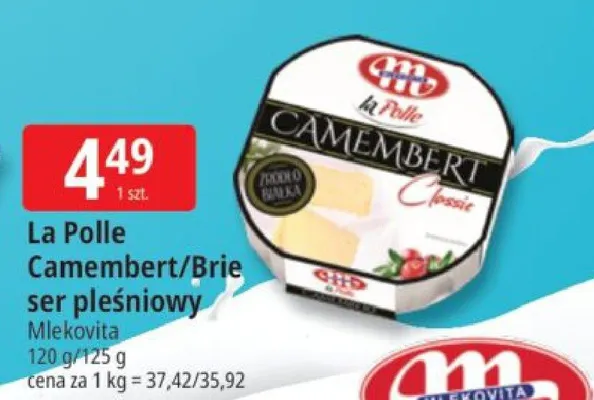La Polle Camembert/Brie ser pleśniowy promocja w Leclerc