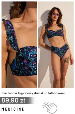 Biustonosz kąpielowy damski z falbankami Medicine promocja w Medicine
