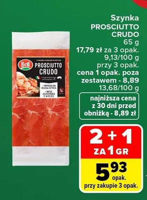 Szynka Prosciutto Crudo Bell promocja w Carrefour Market