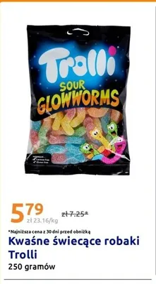 Kwaśne świecące robaki Trolli promocja w Action
