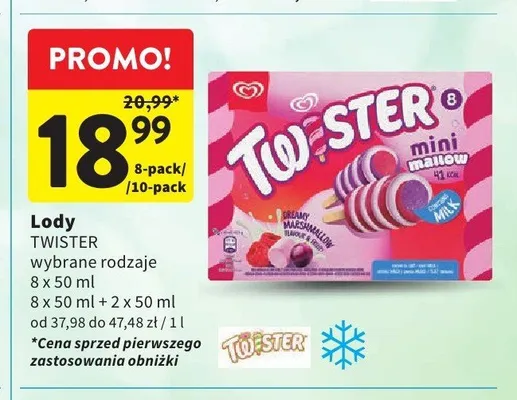 Lody Twister Mini Mallow 10-pak promocja w Intermarche