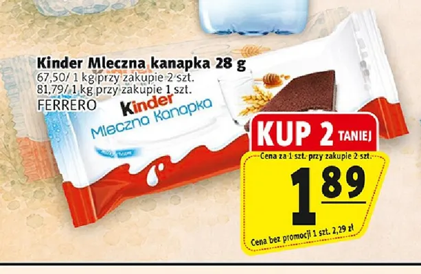 Kinder Mleczna kanapka promocja w Prim Market