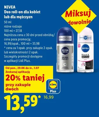 Dezodorant roll-on Nivea Men Silver Protect promocja w Lidl