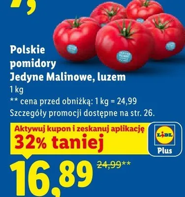Pomidory jedyne malinowe, luzem promocja w Lidl