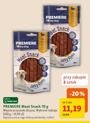 Przysmak dla psa PREMIERE Meat Snack Jerky Sticks Lamm promocja w MAXI ZOO
