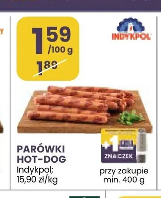 Parówki hot-dog Indykpol promocja w Stokrotka