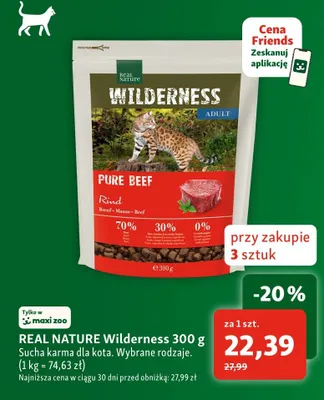 Sucha karma dla kota Real Nature Wilderness promocja w MAXI ZOO