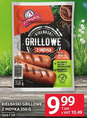 Kiełbaski grillowe z indyka Indykpol 350 g promocja w Selgros