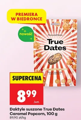 Daktyle suszone Caramel Popcorn promocja w Biedronka