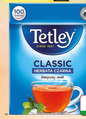 Herbata czarna ekspresowa Classic Tetley promocja w Dino
